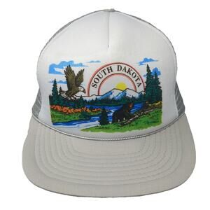 Winner South Dakota Trucker Hat Gray One Size Mesh Back Foam Front Snapback